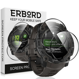 2x υβριδικό γυαλί ERBORD για Garmin Instinct 3 45mm