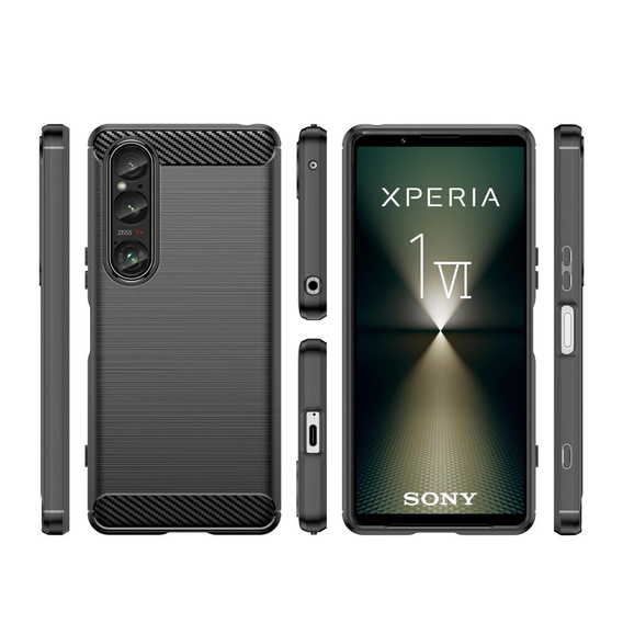 Θήκη για Sony Xperia 1 VI, Carbon, μαύρη