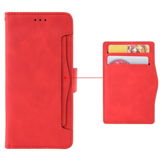 Θήκη με πτερύγιο για Xiaomi 14 Ultra, Card Slot, κόκκινη
