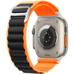 Λουράκι νάιλον για Apple Watch 1/2/3/4/5/6/7/8/SE/ULTRA 42/44/45/49mm, πορτοκαλί / μαύρη