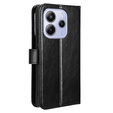 Θήκη με πτερύγιο για Xiaomi Redmi Note 14 4G, Crazy Horse Wallet, μαύρη