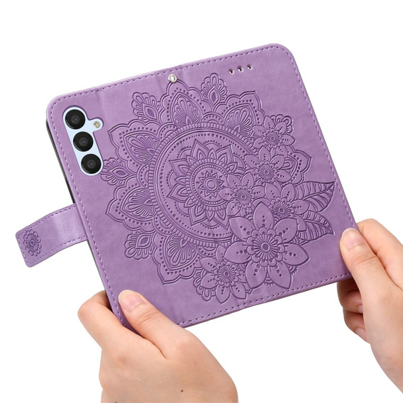 Θήκη με πτερύγιο για Samsung Galaxy A54 5G, Mandala Flower, μωβ