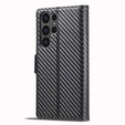 Θήκη με πτερύγιο για Samsung Galaxy S23 Ultra, Carbon LC.IMEEKE, μαύρη