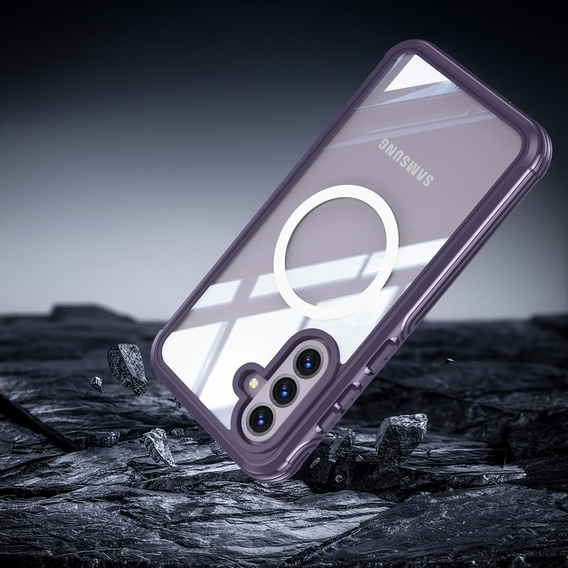 Θήκη για Samsung Galaxy A36 / Samsung Galaxy A56, Shockproof, με γυαλί, για MagSafe, μωβ