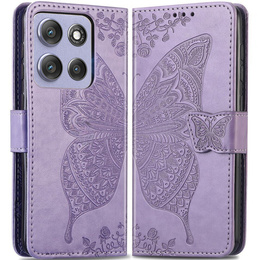 Θήκη με πτερύγιο για Motorola Moto G86 Power 5G, Butterfly, μωβ