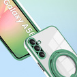 Μαγνητική θήκη για Samsung Galaxy A56, για MagSafe, πράσινη + γυαλί 9H