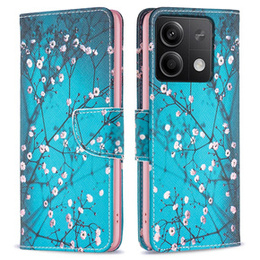 Θήκη με πτερύγιο για Xiaomi Redmi Note 13 5G, Wallet, Sakura μπλε