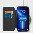Θήκη με πτερύγιο για iPhone 13 Pro, RFID Wallet MagSafe CamShield, μαύρη