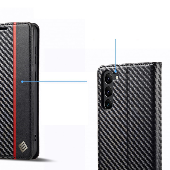Θήκη με πτερύγιο για Samsung Galaxy S24, Carbon LC.IMEEKE, μαύρη