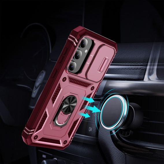 Θήκη για Samsung Galaxy S23 FE, CamShield Slide, ροζ / κόκκινο