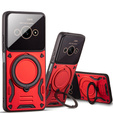 Θωρακισμένη θήκη για Xiaomi Redmi A3, Magnetic Ring, κόκκινη