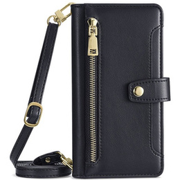 Θήκη με πτερύγιο για iPhone 14 Pro Max, Wallet Zipper Pocket, μαύρη