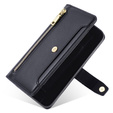 Θήκη με πτερύγιο για Motorola Moto G54 5G, Wallet Zipper Pocket, μαύρη