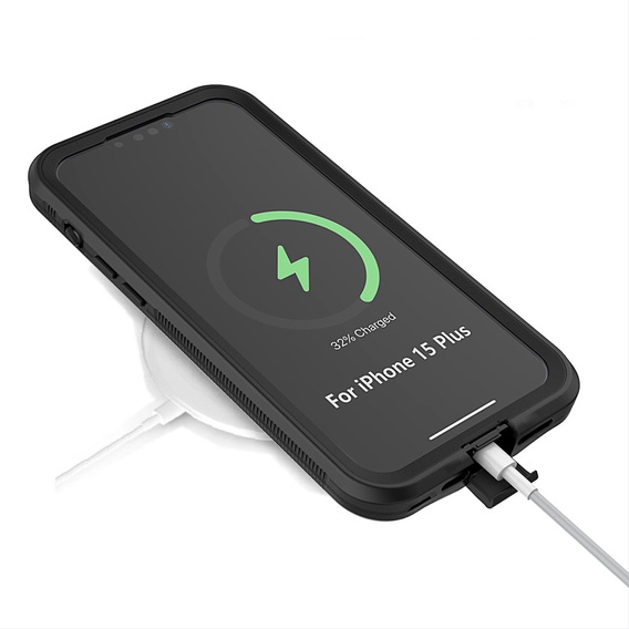 Αδιάβροχη θήκη IP68 για το iPhone 15 Plus, μαύρη