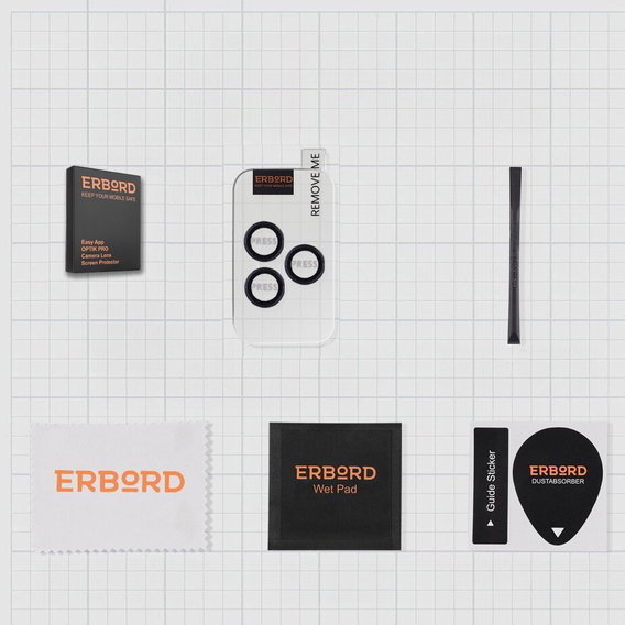 ERBORD OPTIK Pro μετριασμένο γυαλί για κάμερα iPhone 16 Pro / 16 Pro Max, μαύρη