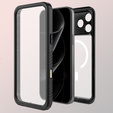 Θήκη Redpepper για iPhone 17 Pro Max, αδιάβροχη IP68, για MagSafe, διαφανής με μαύρες πλευρές