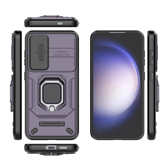 Θήκη για Samsung Galaxy S24, KickStand Camera Lens, μωβ