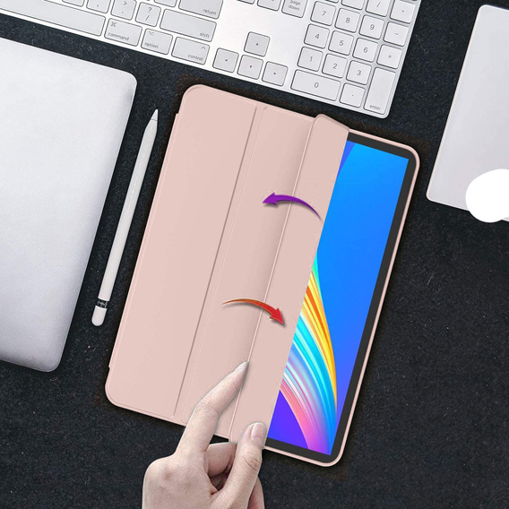 Θήκη για iPad Pro 12.9" 2022/2021/2020 (6/5/4 gen.), Smart Pencil, με υποδοχή γραφίδας, ροζ