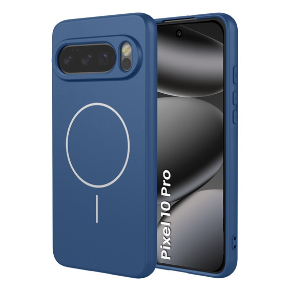 Θήκη σιλικόνης για Google Pixel 10 / 10 Pro, για MagSafe, μπλε