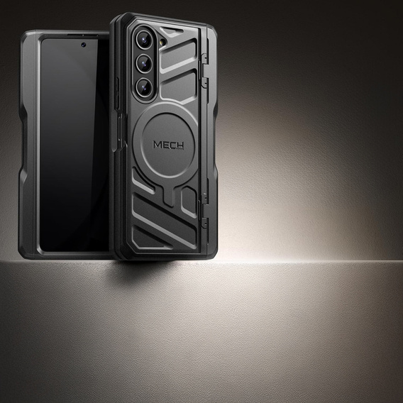 Θήκη για Samsung Galaxy S24 Ultra, Tongate MECH Series με βάση στήριξης, μαύρη