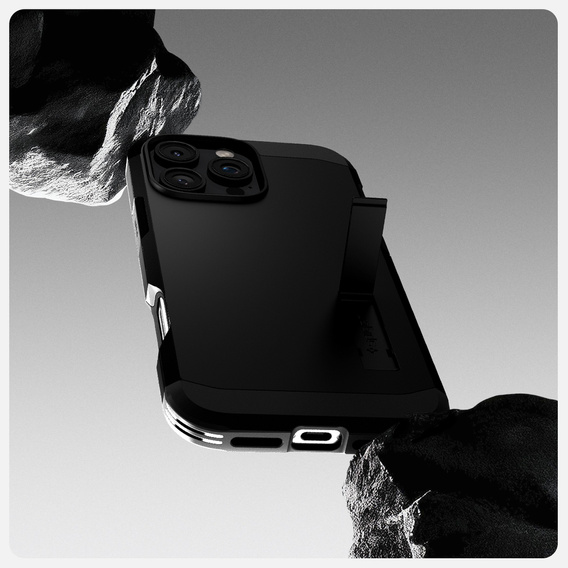 θήκη Spigen για iPhone 16 Pro, Tough Armor Mag Mag MagSafe, μαύρη + μετριασμένο γυαλί 9H
