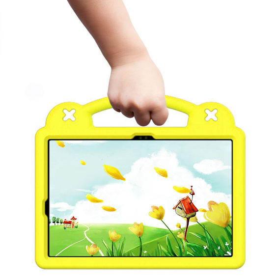Παιδική θήκη για Samsung Galaxy Tab S10 Lite / S10 FE / S9 FE, Cute Patterns, με βάση, κίτρινη