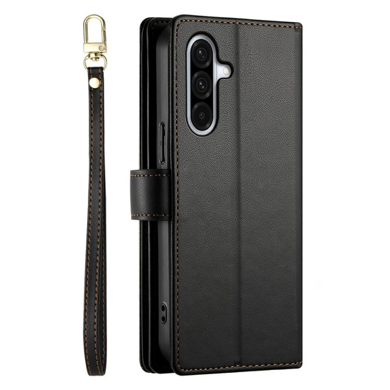 Θήκη με πτερύγιο για Samsung Galaxy A56 5G, Wallet Zipper Pocket, μαύρη