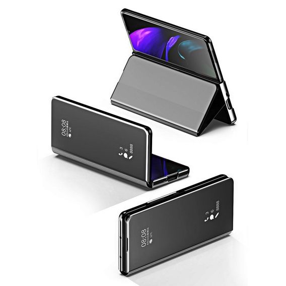 Θήκη για Samsung Galaxy Z Fold3 5G, Clear View, μαύρη