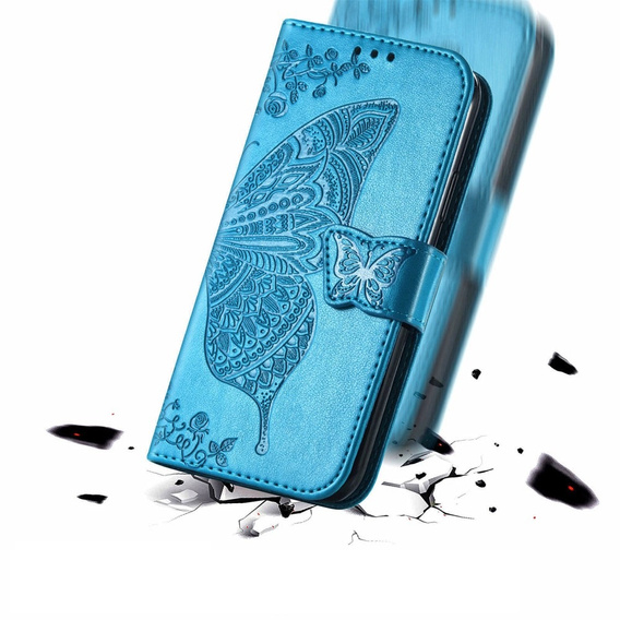 Θήκη με πτερύγιο για Motorola Moto G24 / G24 Power / G04, Butterfly, μπλε