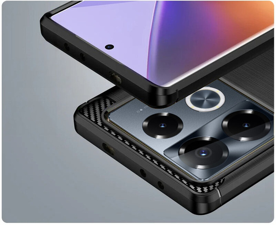 Θήκη για Infinix Note 40 Pro Plus, Carbon, μαύρη