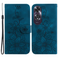 Θήκη με πτερύγιο για Oppo A60, Lily Flower, σκούρο μπλε