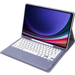 Θήκη + πληκτρολόγιο Samsung Galaxy Tab S9+, Leather Pen Slot, μωβ