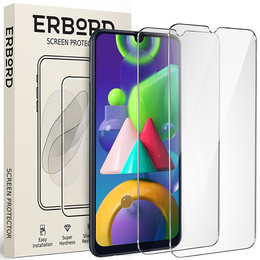 2x Μετριασμένο γυαλί για Samsung Galaxy M21, ERBORD 9H Hard Glass στην οθόνη