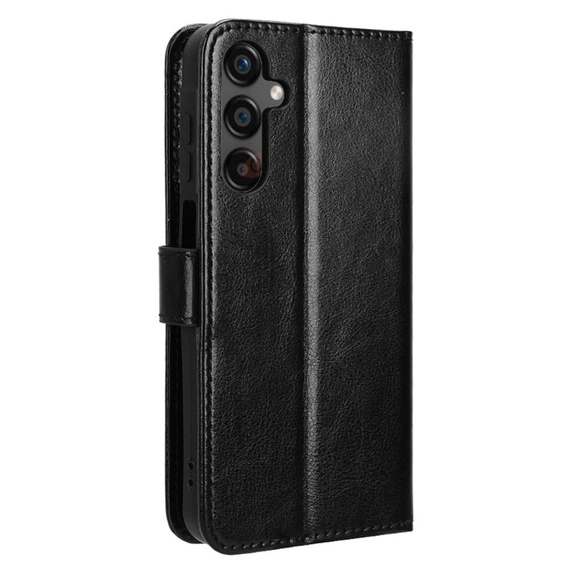 Θήκη με πτερύγιο για Samsung Galaxy A25 5G, Crazy Horse Wallet, μαύρη