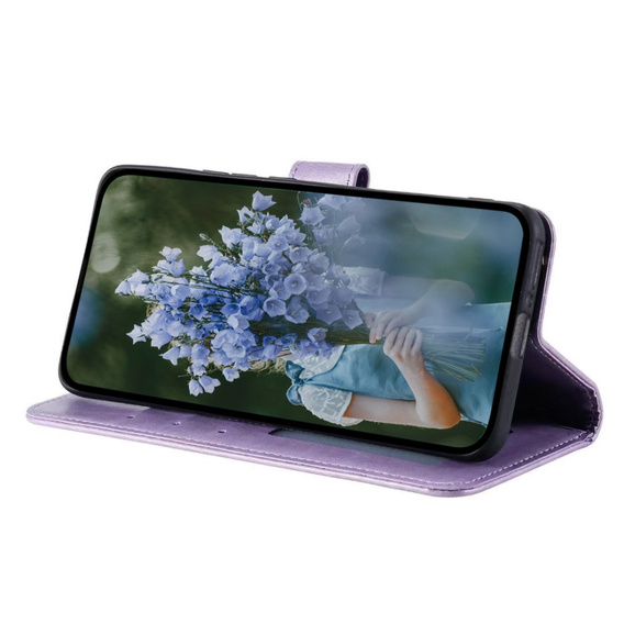 Θήκη με πτερύγιο για Motorola Moto G53 5G, Mandala, μωβ