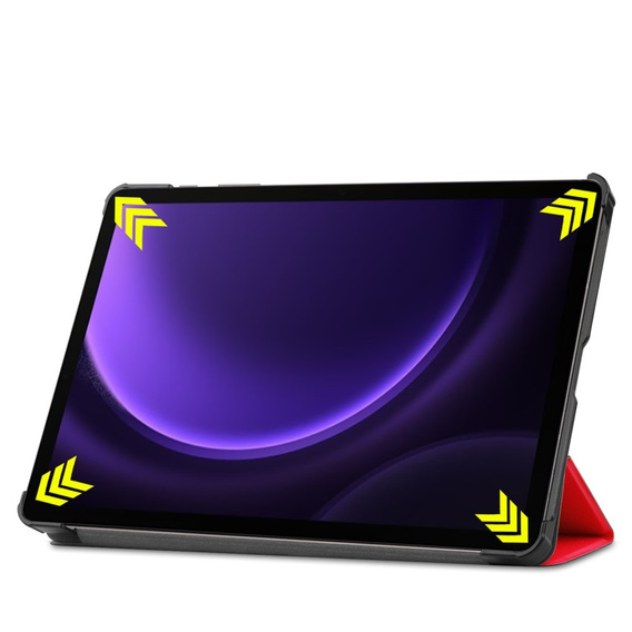Θήκη για Samsung Galaxy Tab S9 FE, τρίπτυχη, κόκκινη