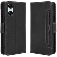 Θήκη με πτερύγιο για Sony Xperia 10 VI, Card Slot, μαύρη