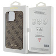 GUESS Θήκη για iPhone 15 Pro Max, 4G Metal Gold Logo, καφέ