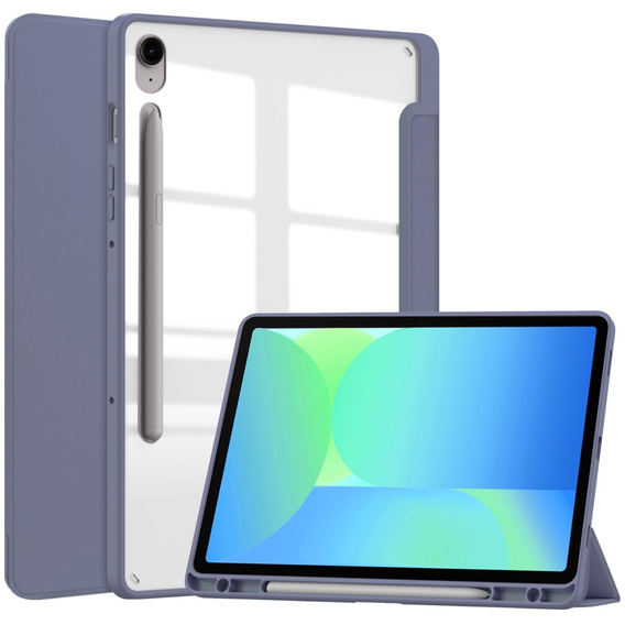 Θήκη για Samsung Galaxy Tab S10 FE+ Plus, Smartcase Hybrid, με χώρο για γραφίδα, μωβ