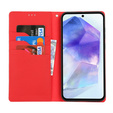 Θήκη με πτερύγιο για Samsung Galaxy S25, Litchi Skin Grain, κόκκινη