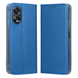 Θήκη για Oppo A18 4G / A38 4G, Smart Magnet, σκούρο μπλε + γυαλί 9H