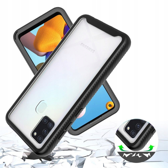 Θήκη για Samsung Galaxy A21S, Shockproof, με μεμβράνη, μπλε