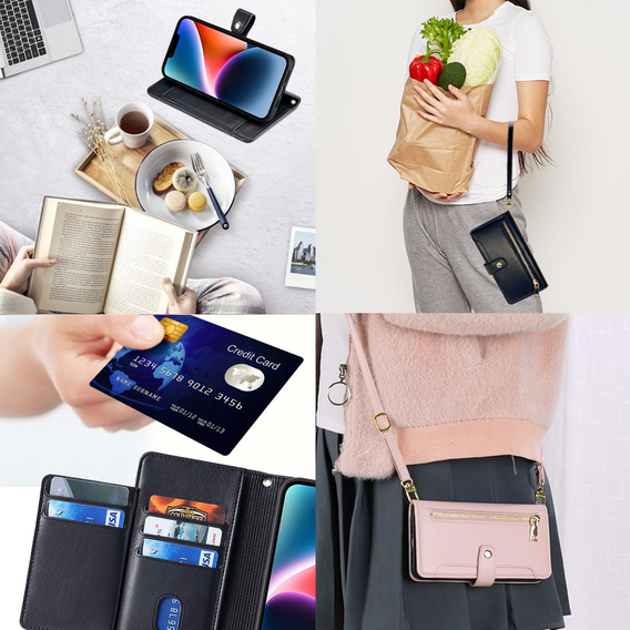 Θήκη με πτερύγιο για Xiaomi Redmi Note 13 5G, Wallet Zipper Pocket, μαύρη