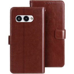 Θήκη με πτερύγιο για T Phone 3 5G, Crazy Horse Wallet, καφέ