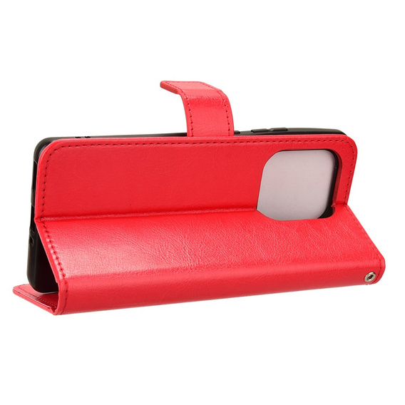 Θήκη με πτερύγιο για Motorola Edge 50 Ultra, Crazy Horse Wallet, κόκκινη