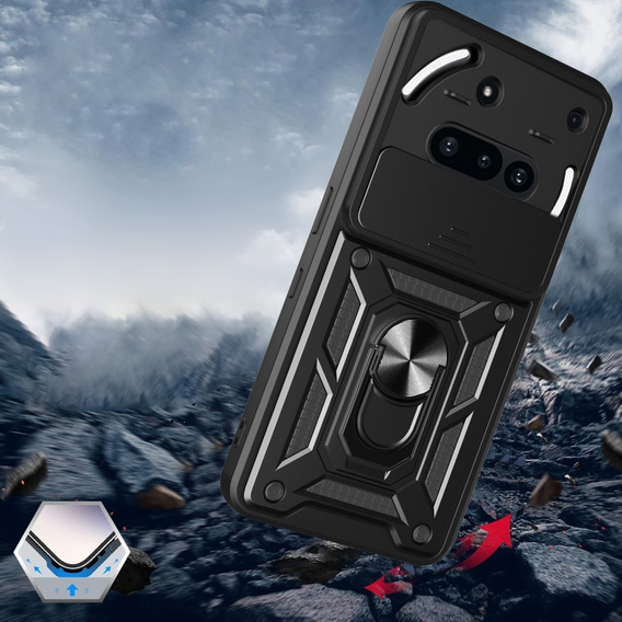 Θήκη για Nothing Phone 3a, CamShield Slide, μαύρη