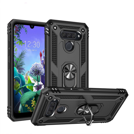 θωρακισμένη θήκη για LG K50 / Q60, Nox Case Ring, μαύρη