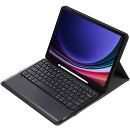 Θήκη + πληκτρολόγιο Samsung Galaxy Tab S9+, Leather Pen Slot, μαύρη