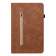 Θήκη για Lenovo Tab P11 Gen 2, Wallet Pen Slot, καφέ