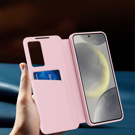 Αναδιπλούμενη θήκη για Samsung Galaxy S23 FE, Smart View Wallet, ροζ
